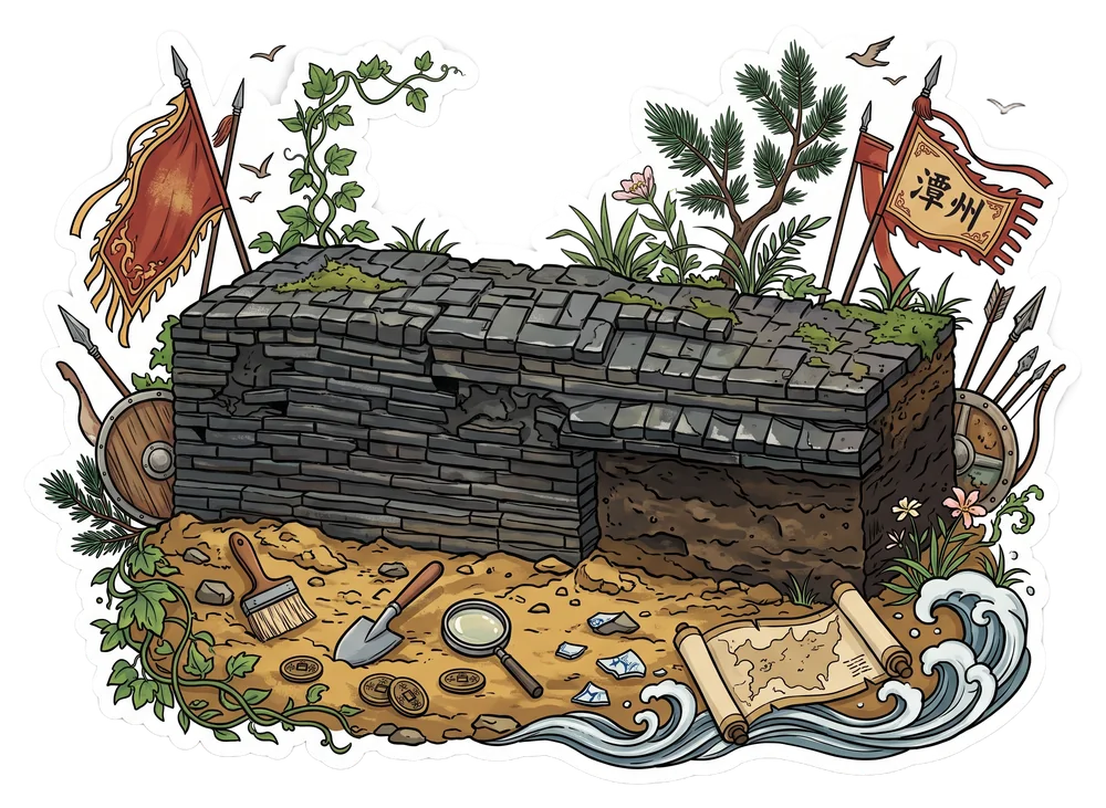 Illustration of the Chaozong Street remains of the Southern Song city wall
